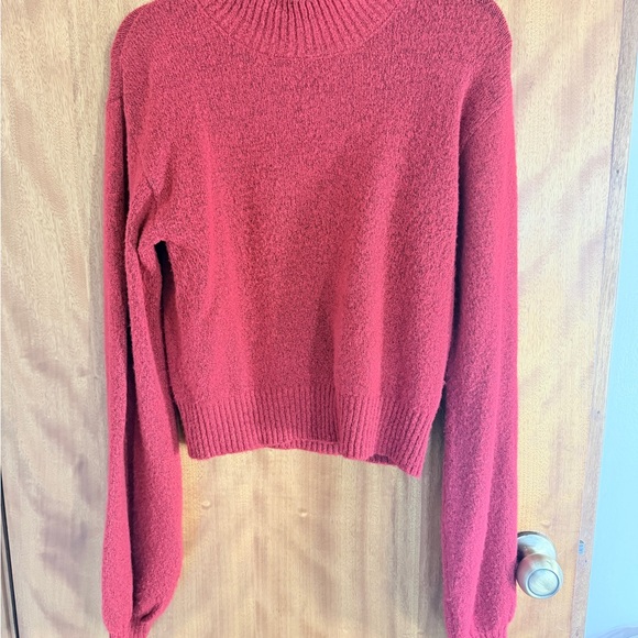Wild Fable Red Mock Neck Puff Sleeve Sweater | Size M - Picture 3 of 6